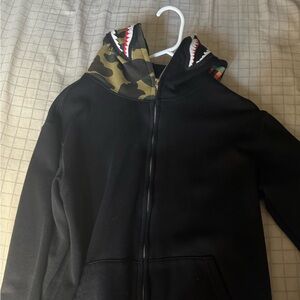Black Bape Camouflage Hooded Men's Zip Up